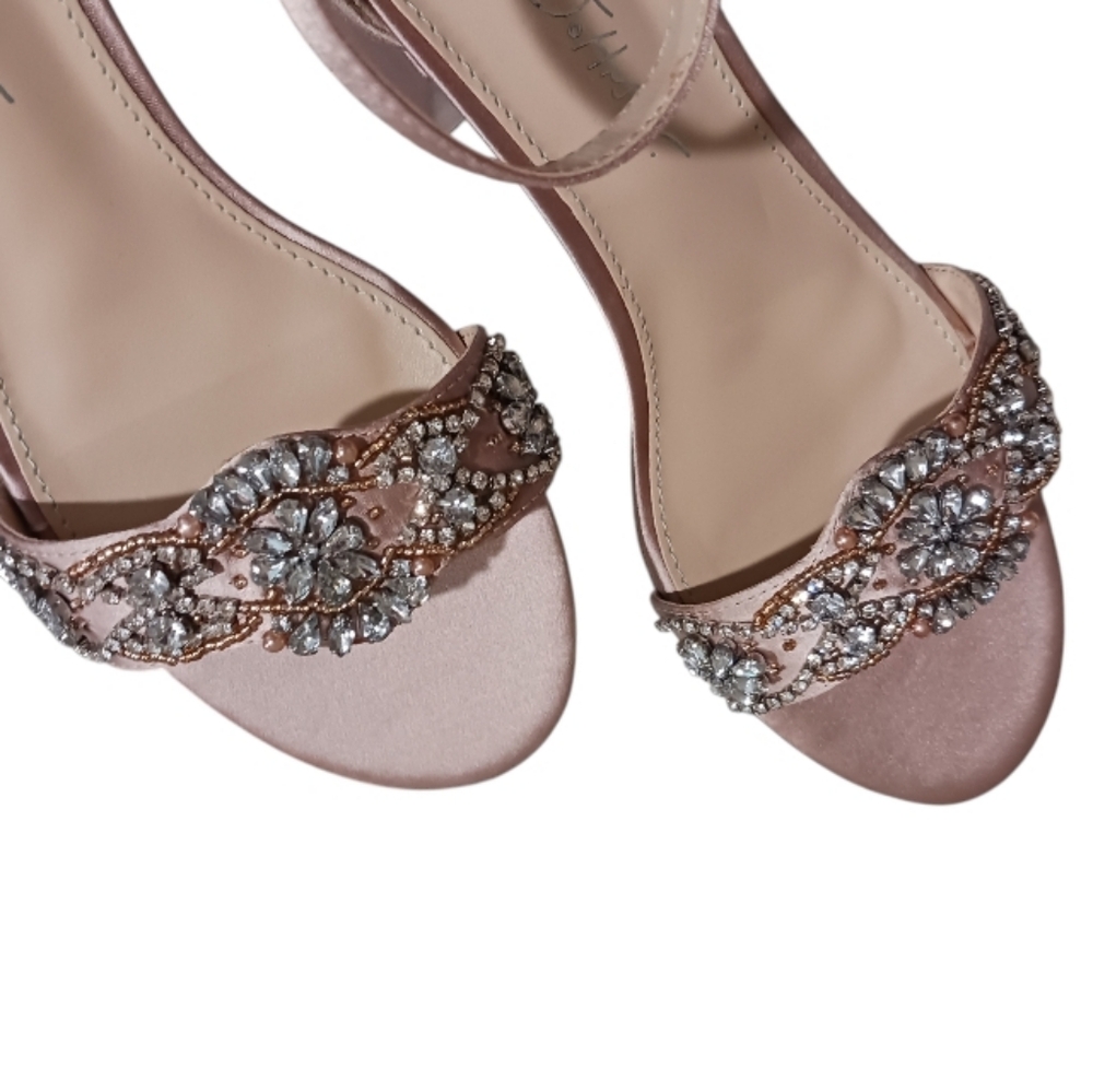 Betsey Johnson Mel Jeweled Satin Block Heel - Picture 5 of 12